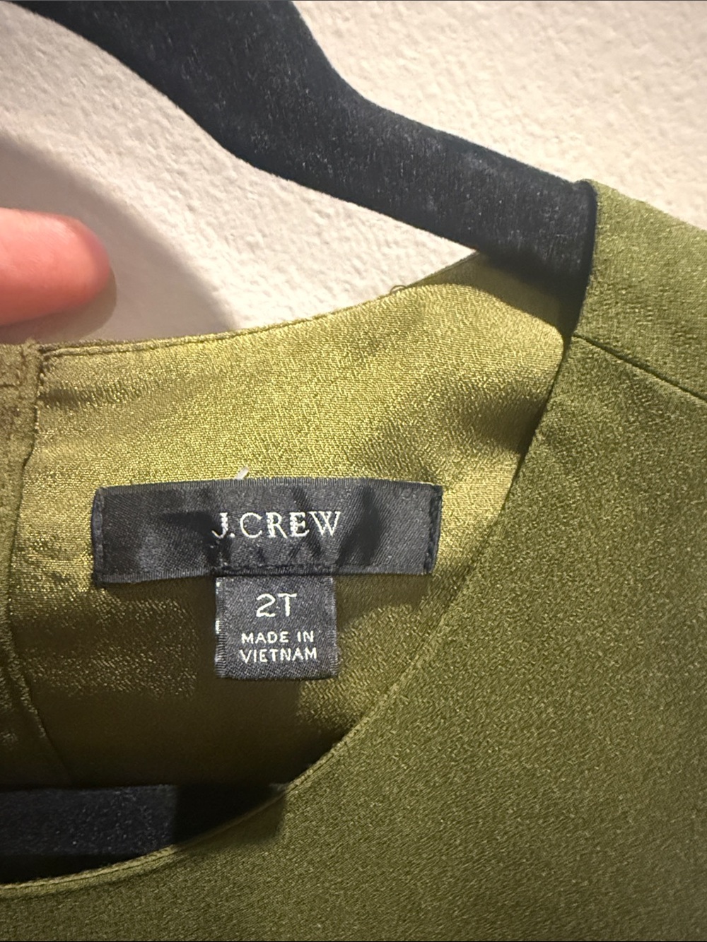 J. Crew Olive Green Sleeveless Midi Dress with Elastic Waist - Picture 2 of 5
